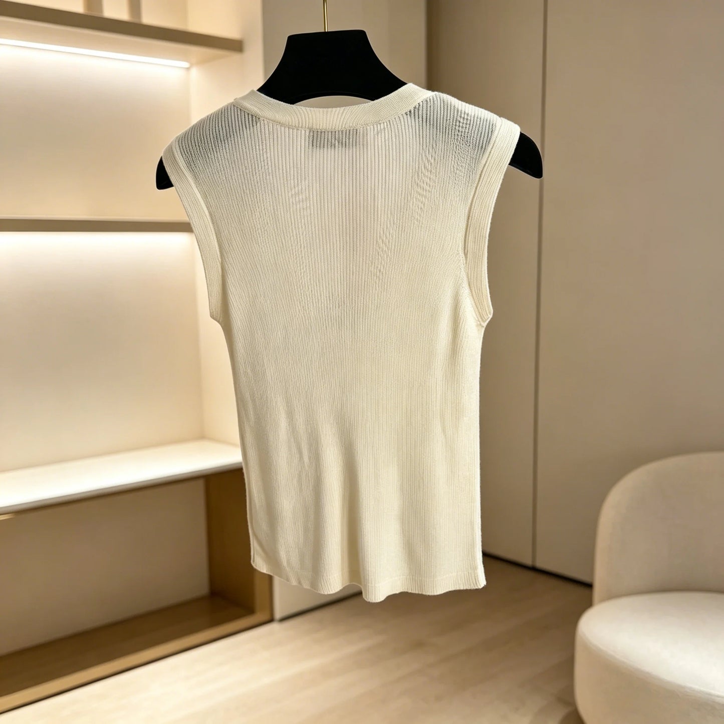 2026 Summer Women's Ribbed Knit Sleeveless Tank Top Lightweight Layering Top ZX067