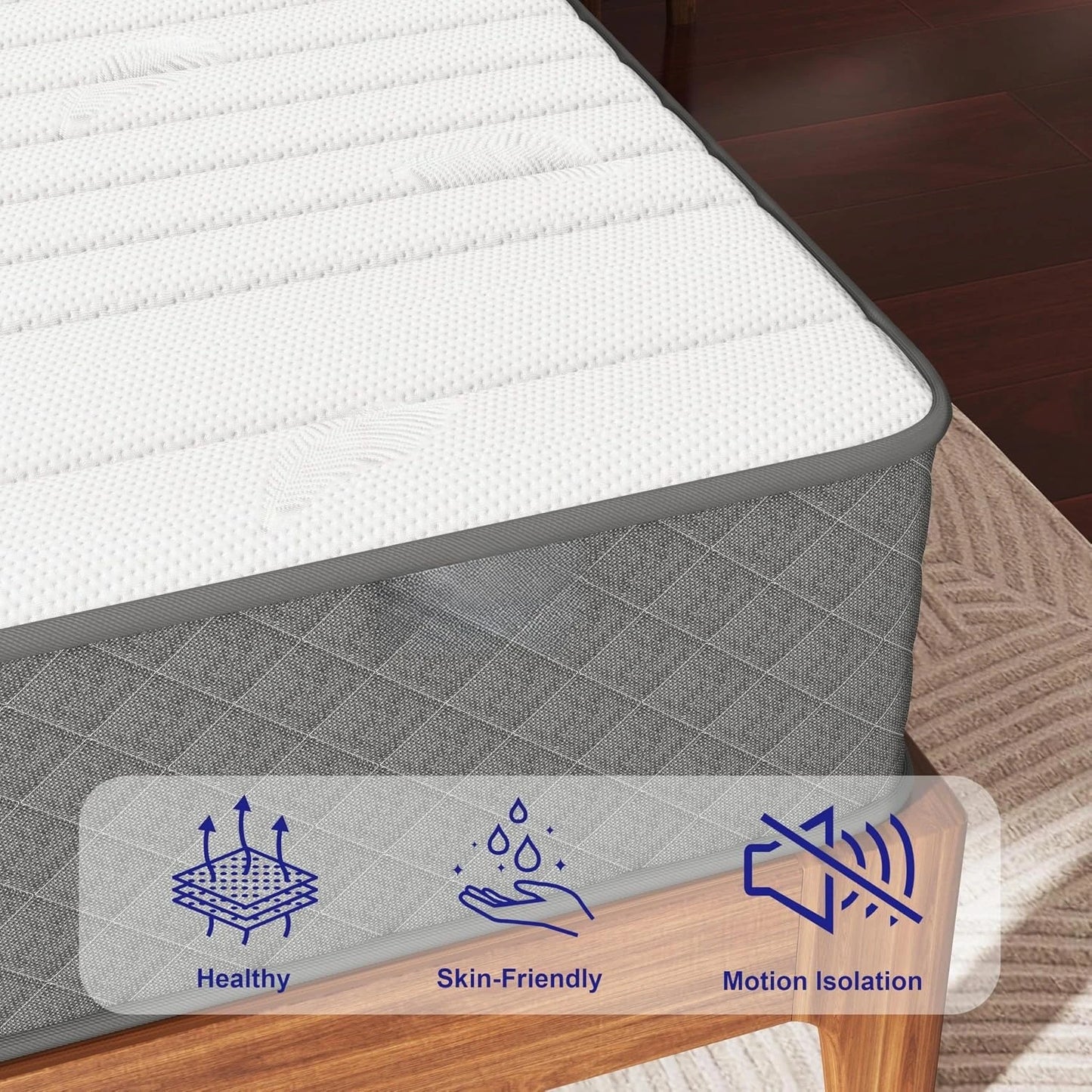 12 Inch Full Size Mattress, Medium Firm Hybrid Mattress in a Box, 7-Zone Memory Foam & Pocket Spring Full Mattress, Customized