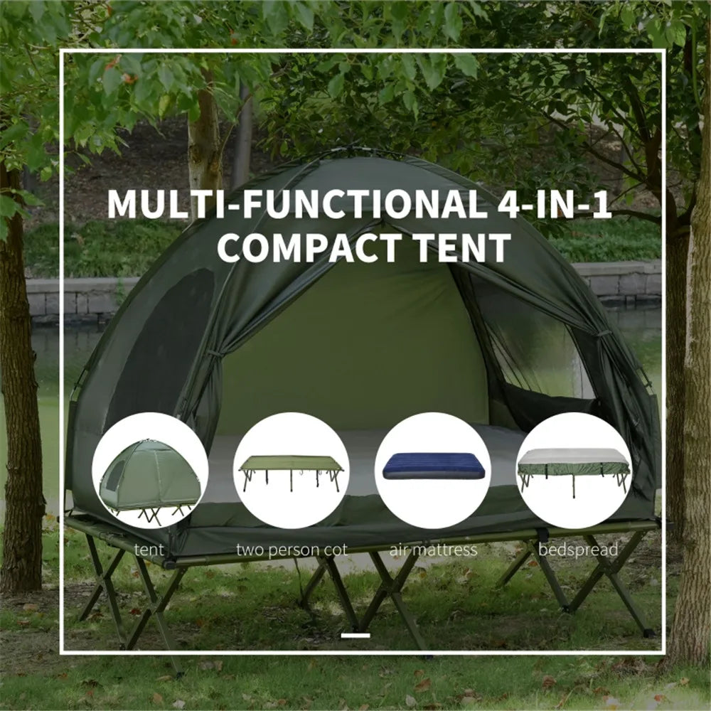 Compact One Person Folding Pop Up Off Ground Camping Bed Hiking