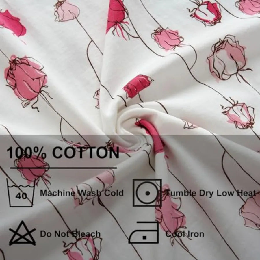 Womens Nightgown for Summer - Soft Cotton Comfortable Short Sleeve Lightweight Floral Sleepwear and Loungewear M-XXL