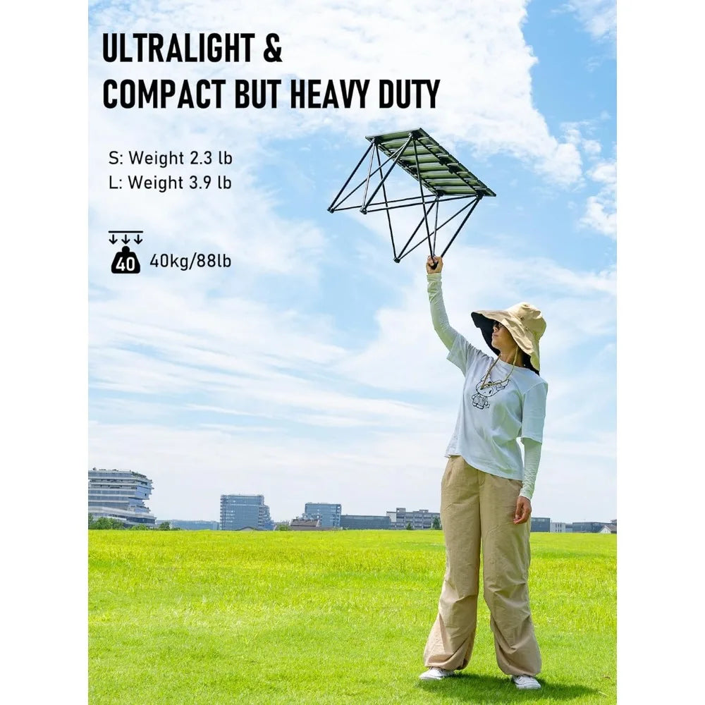 Ultralight Compact Aluminum Folding Camp Table for Outdoor Picnic BBQ Cooking