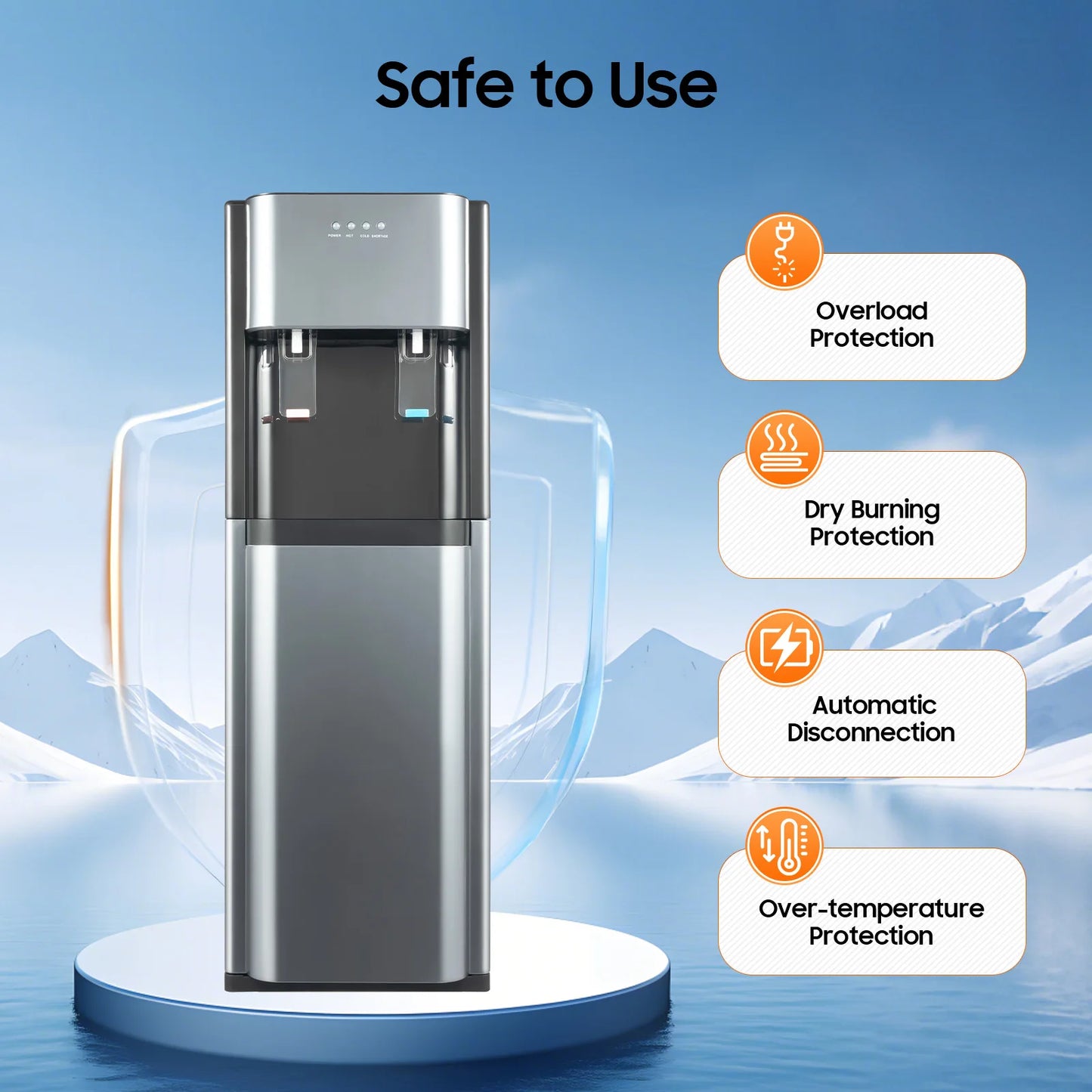 Bottom Loading Water Dispenser With Heating And Cooling Functions