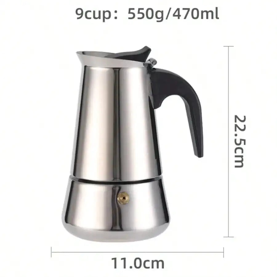 Stainless Steel Moka Pot and Espresso Maker for Home Use