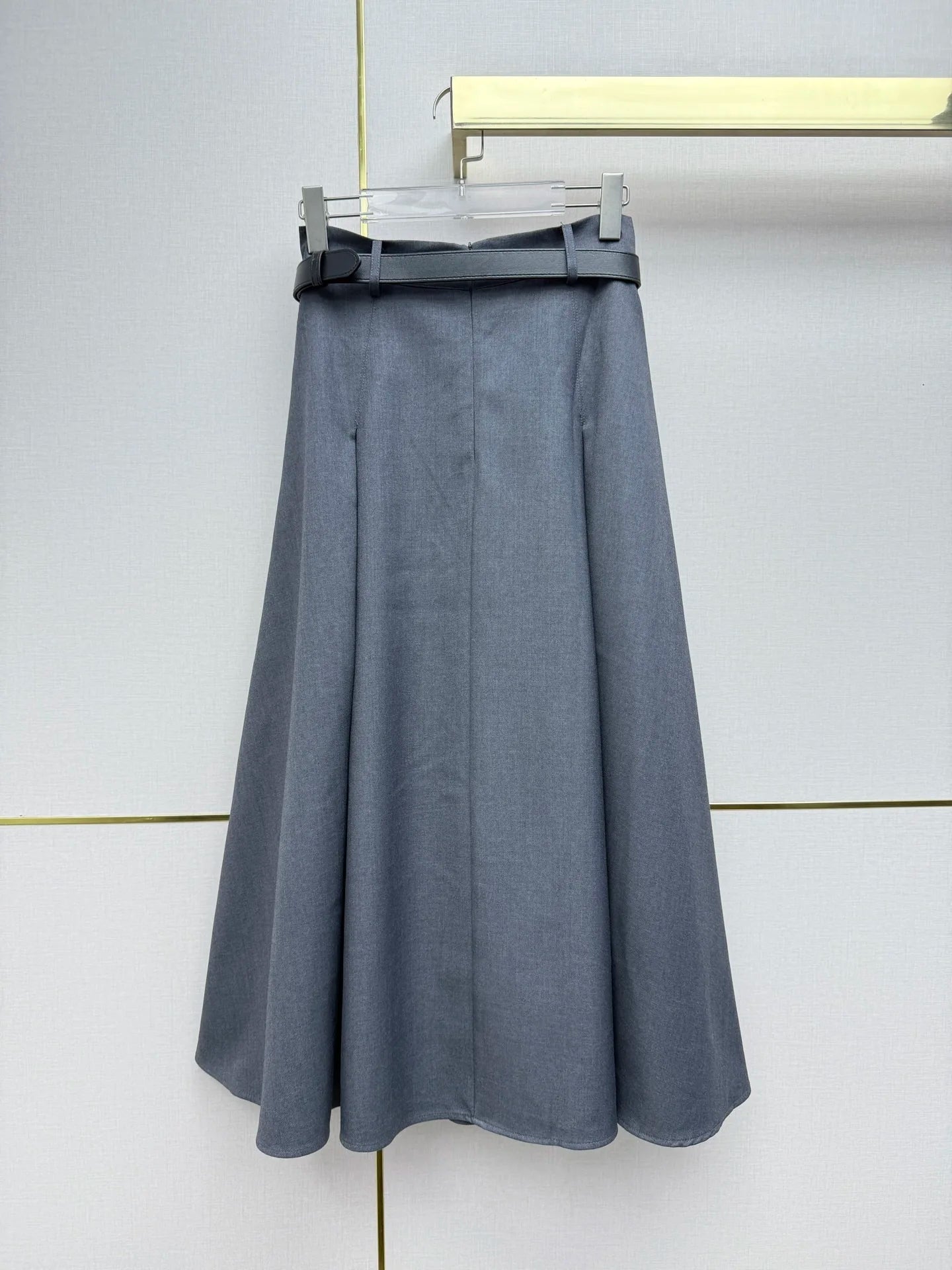 26 Spring/Summer Women's Half length Skirt Versatile Casual Match Belt Solid Color Fashionable Dress