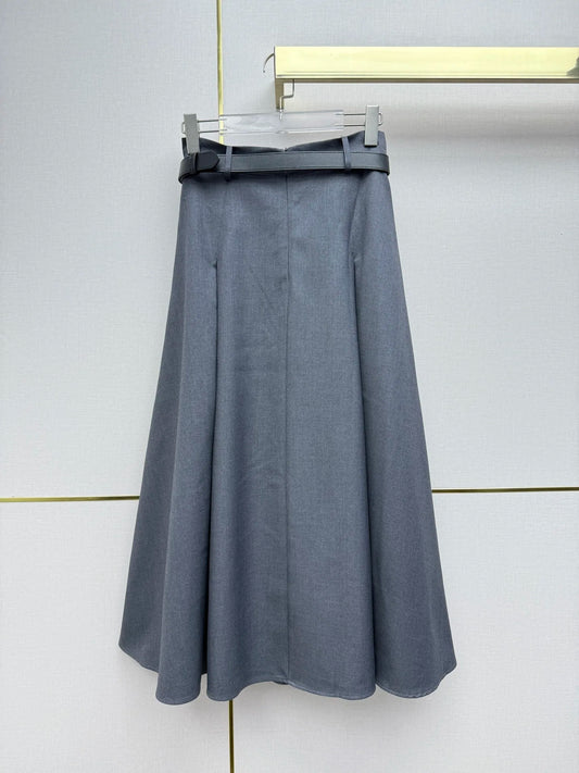 26 Spring/Summer Women's Half length Skirt Versatile Casual Match Belt Solid Color Fashionable Dress