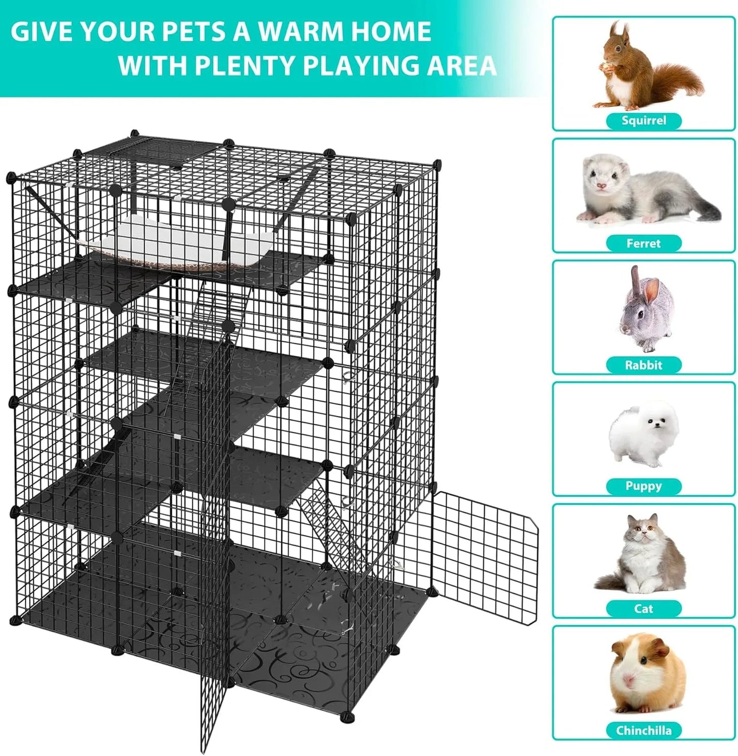 Four Tier Cat Cage Indoor Playpen Catio