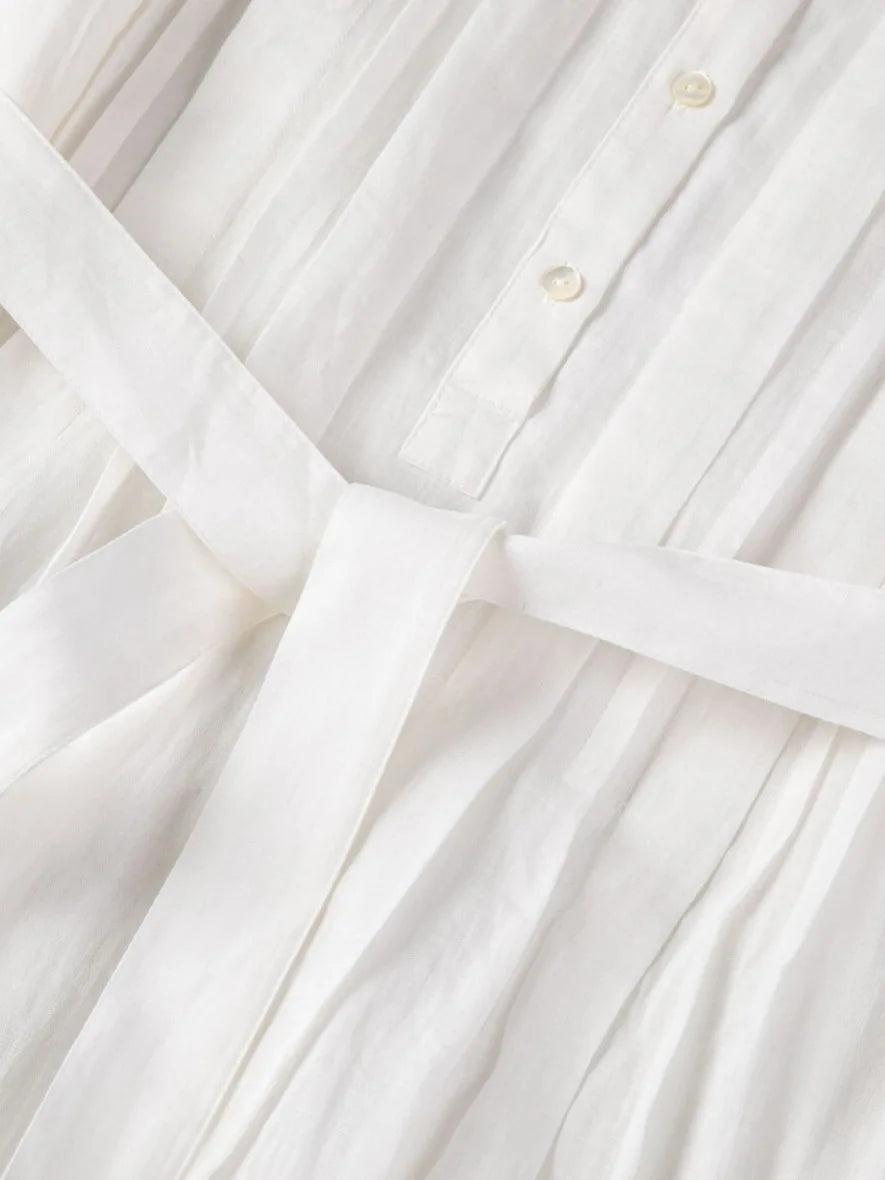 2026 New Hemp Silk Dress For Women Summer High-Class Style With Belt Sleeveless Long Dress A-Line Skirt