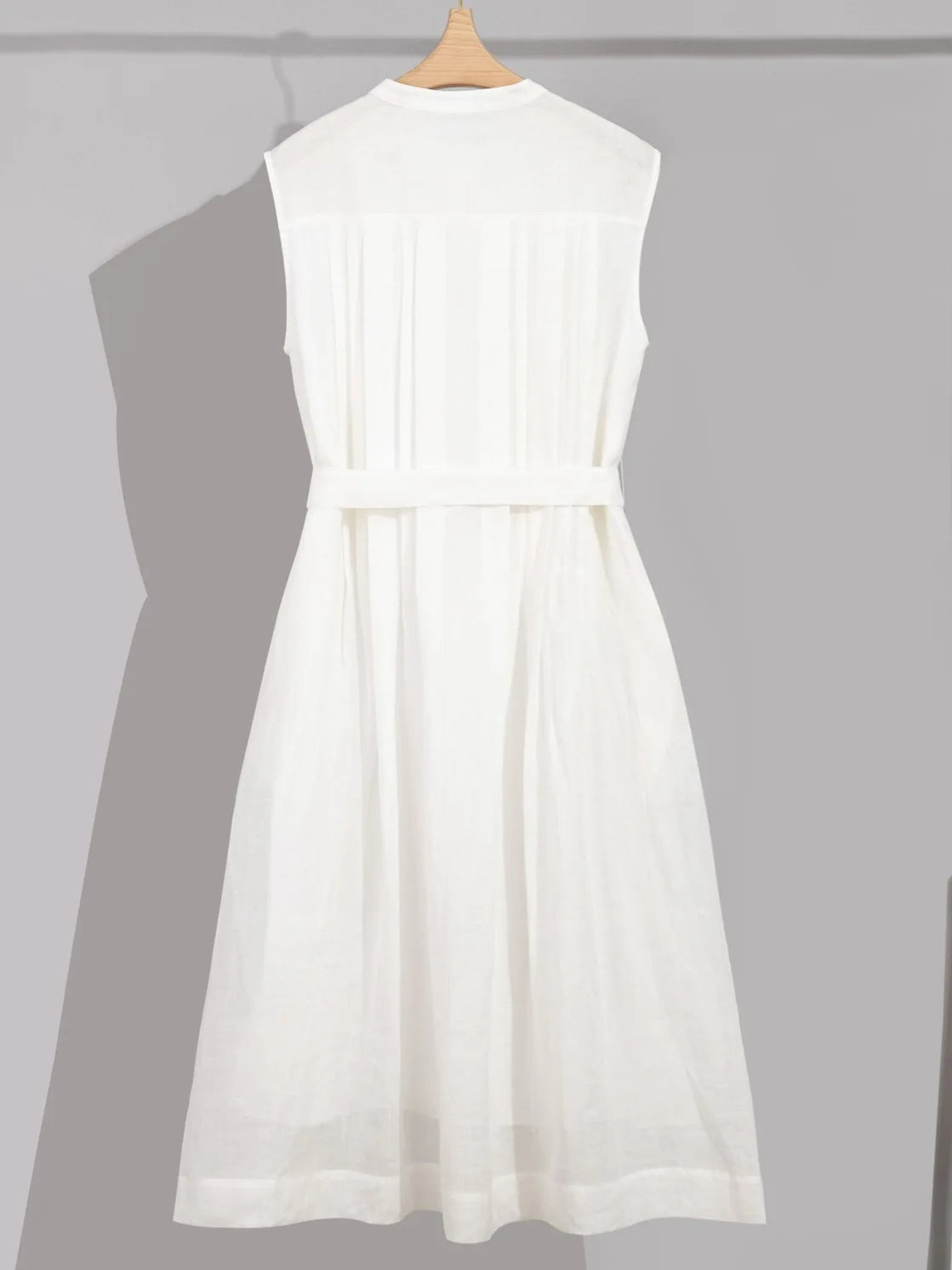 2026 New Hemp Silk Dress For Women Summer High-Class Style With Belt Sleeveless Long Dress A-Line Skirt