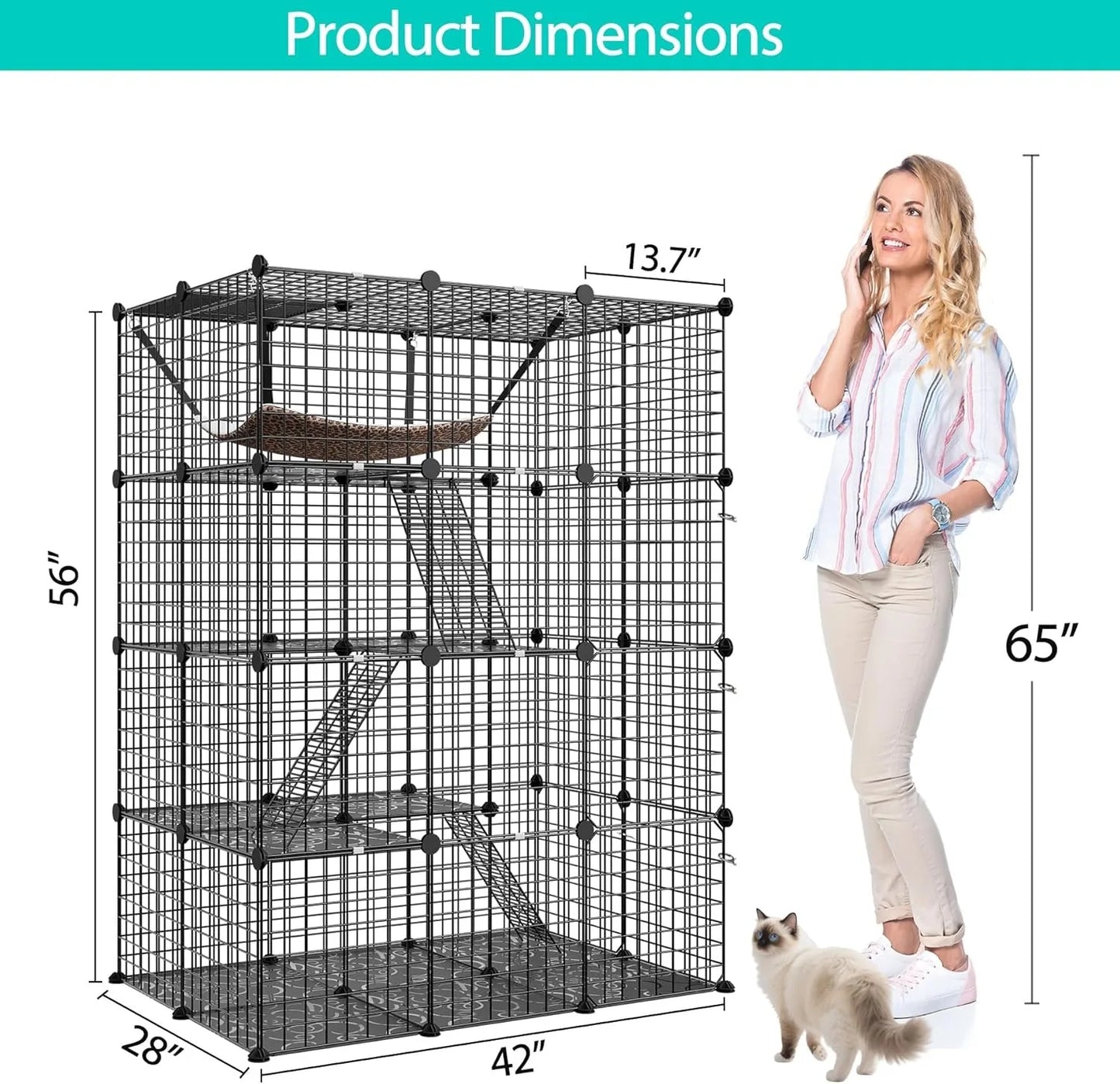 Four Tier Cat Cage Indoor Playpen Catio