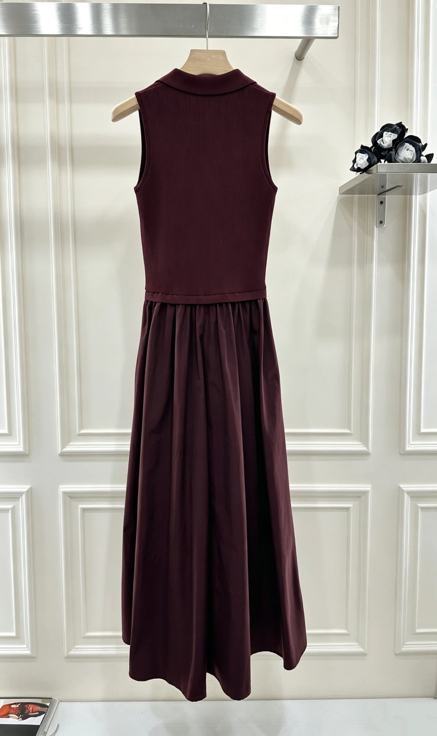 V Neck Sleeveless Womens Long Dress Spring Summer Fashion