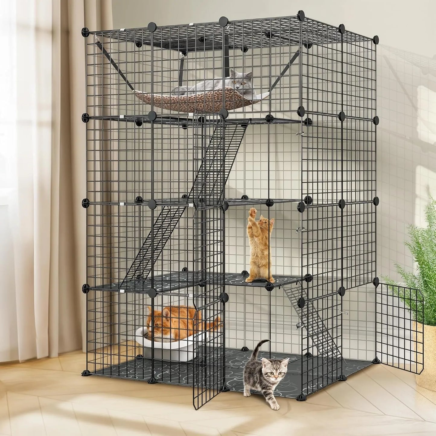 Four Tier Cat Cage Indoor Playpen Catio