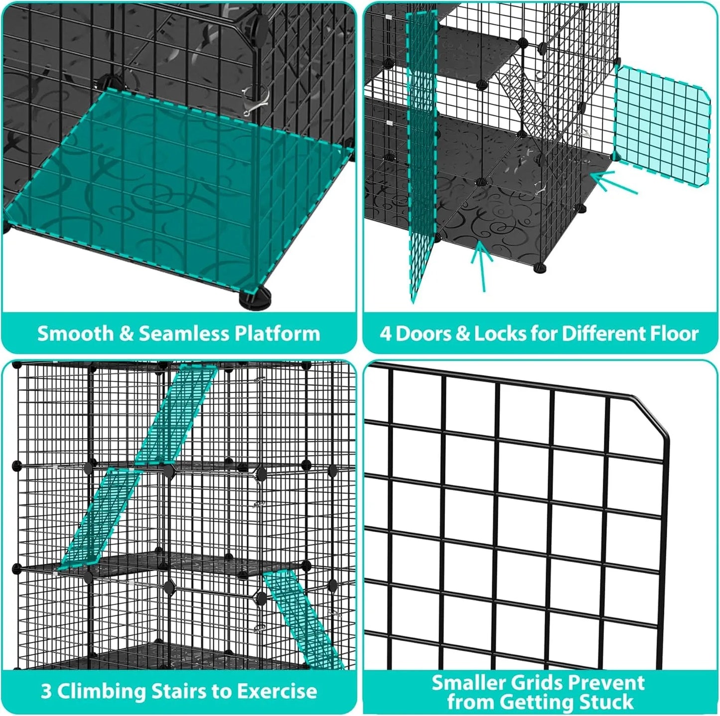 Four Tier Cat Cage Indoor Playpen Catio