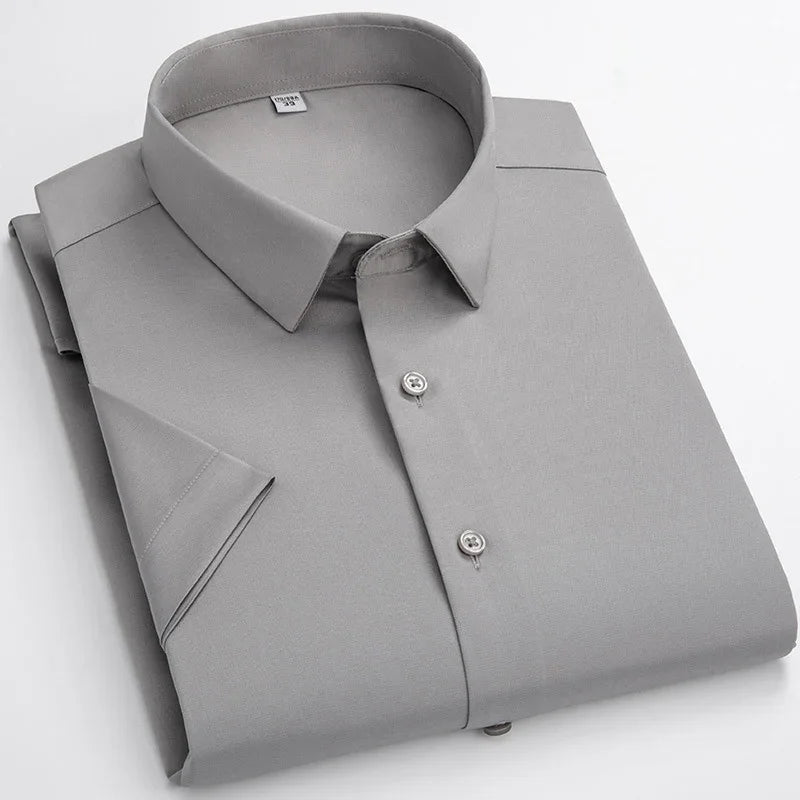 BROWON Men's Summer Business Casual Short Sleeve Shirt