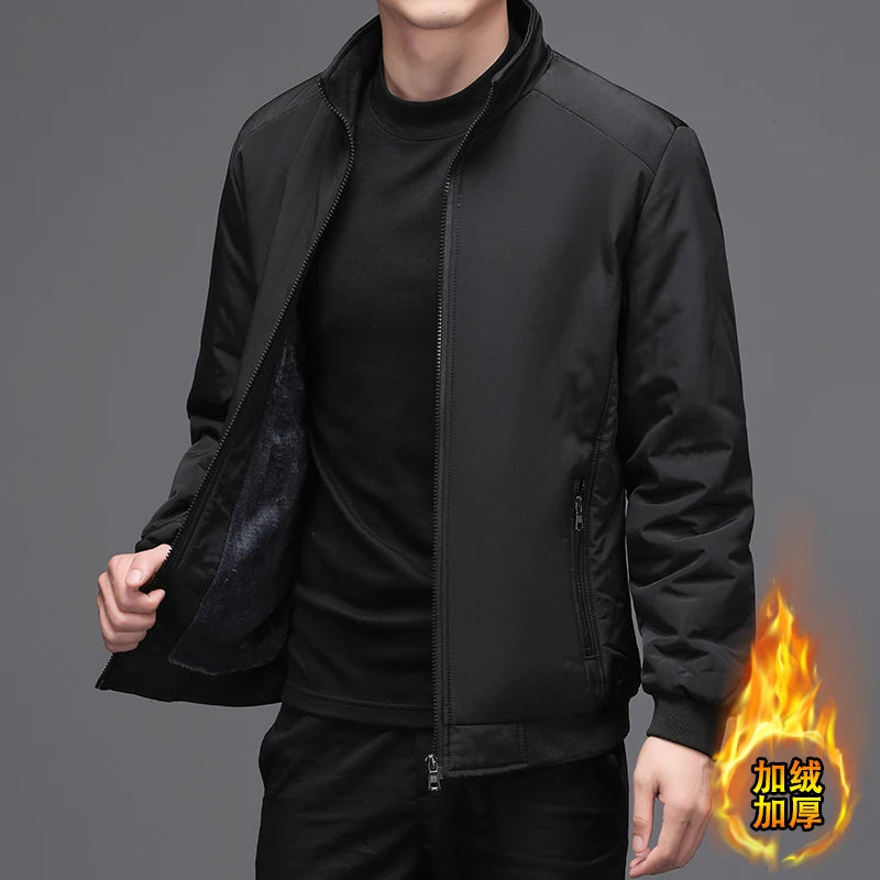 BROWON Fashion Jacket Men Autumn New Korean Mens Coats Stand Collar Casual Jacket Youth Trend Jackets for Men Plus Size M-5XL