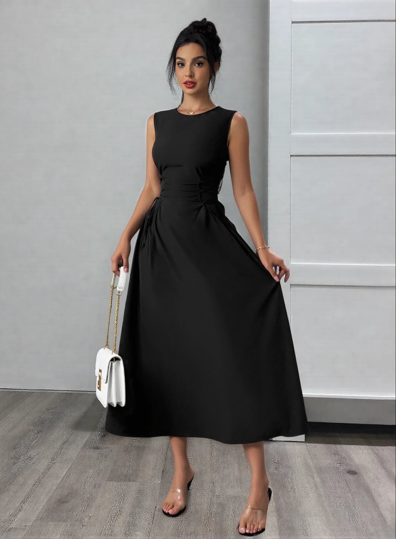 Black Red Contrast Off-Shoulder Mini Dress Bow Detail Bodycon Party Clubwear Women Fashion