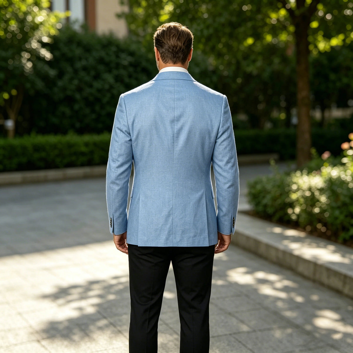 Men's Unlined Linen Blazer Double Breasted Casual Business Suit Jacket Slim Fit Formal Coat For Wedding Party Office Streetwear