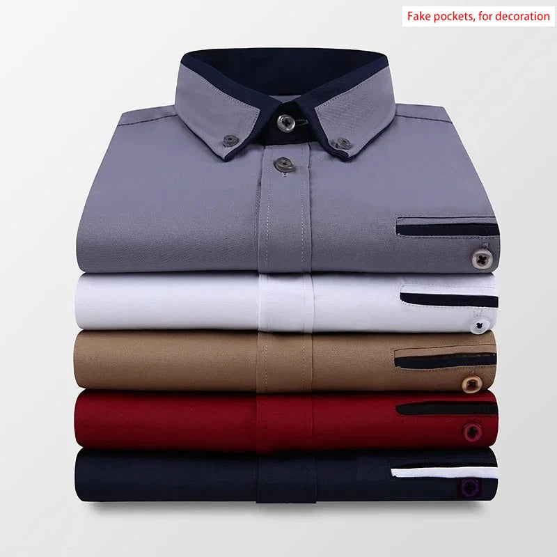 BROWON Mens Short Sleeve Summer Business Shirt Button Up Casual