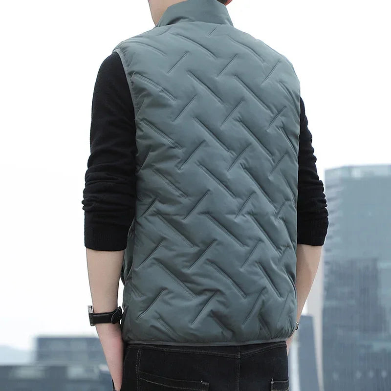 BROWON Brand 2026 New Fashion Vest Man Autumn Winter Warm Comfortable Sleeveless Jacket Mens Twill Decoration Baggy Clothes Male