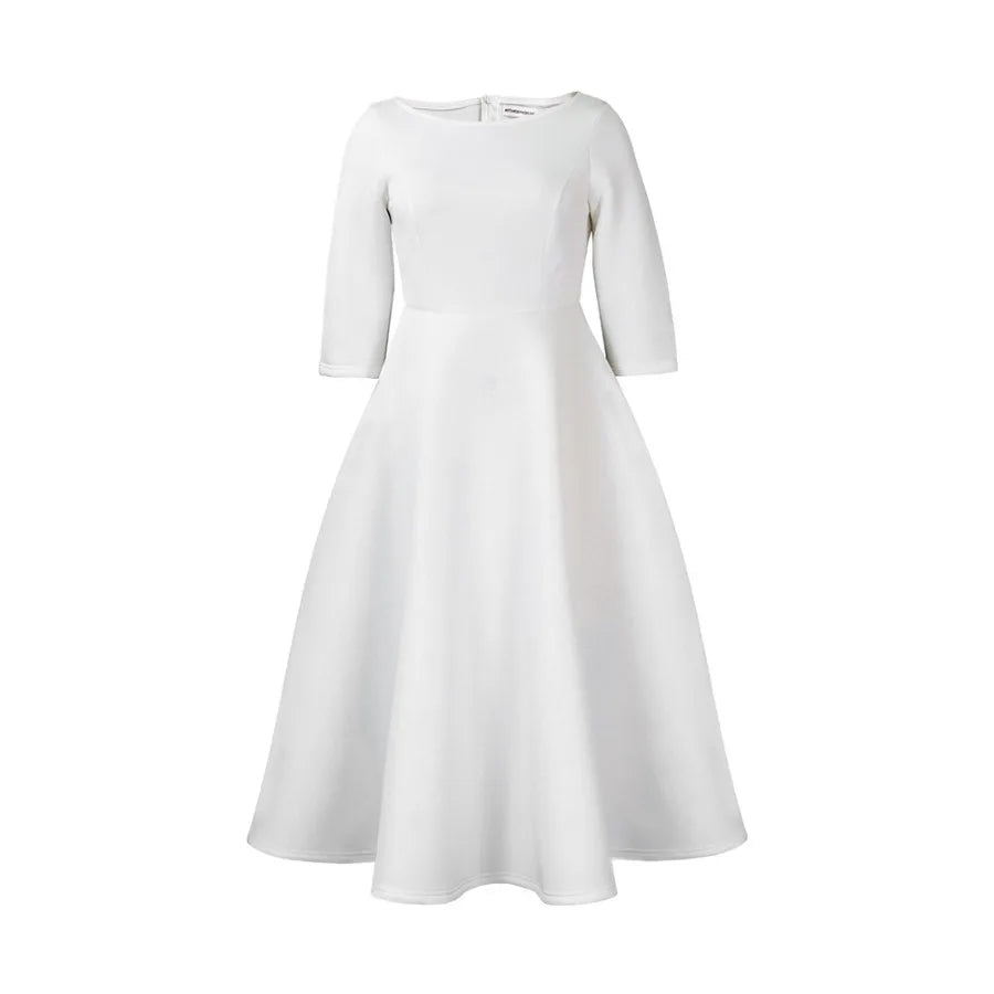 【New style】D346  European and American women's clothing summer new style pure color big swing dress temperament evening dress