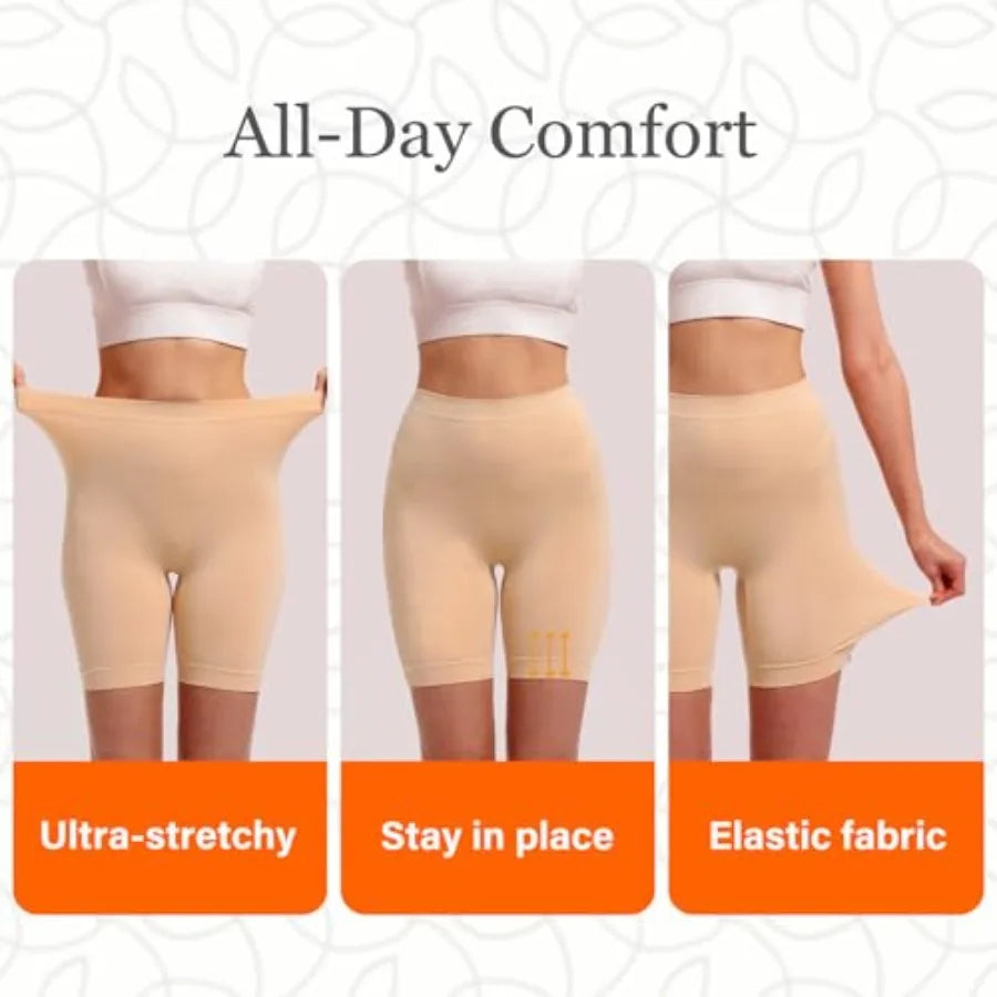 Women's Slip Shorts for Under Dresses Anti Chafing High Waisted Seamless Smooth Safety Shorts