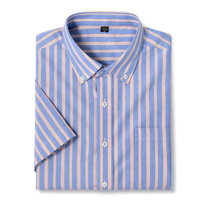Browon Men's Oxford Business Cotton Dress Shirt Turn Down Collar