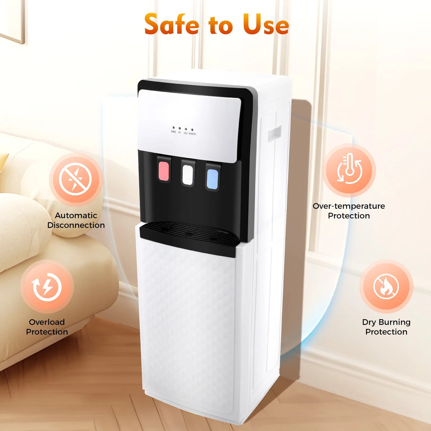 Bymaocar Hot Cold Bottom Loading Water Dispenser For Home
