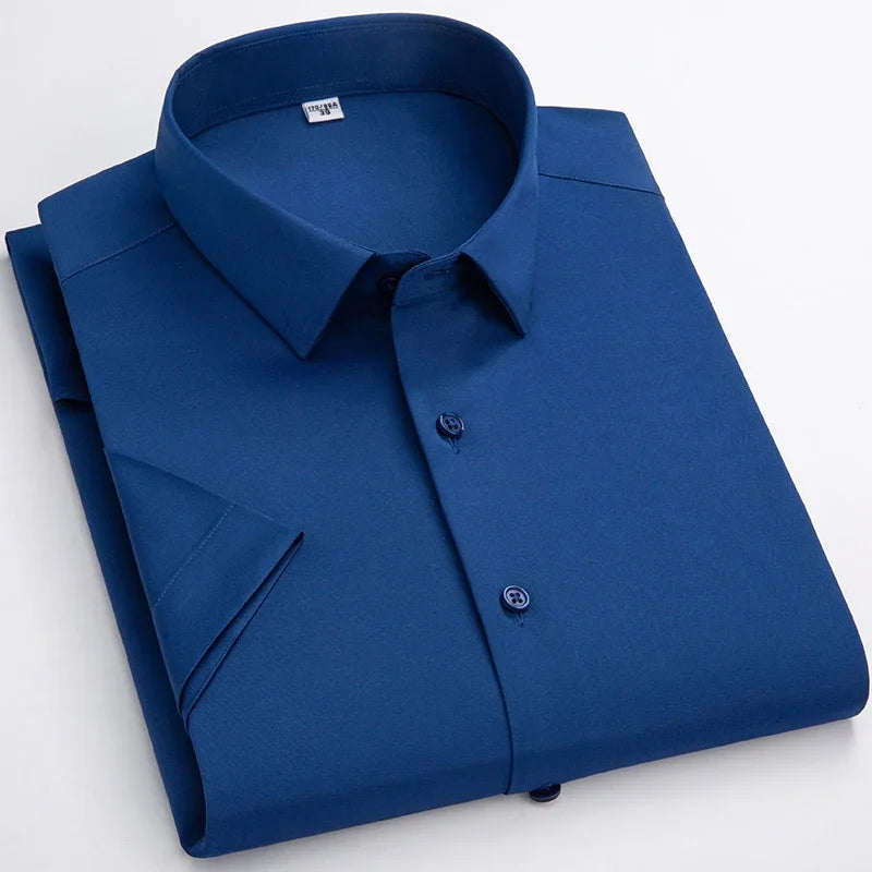 BROWON Men's Summer Business Casual Short Sleeve Shirt