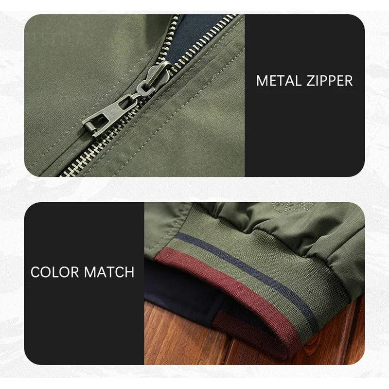 BROWON Jacket Men Spring  Autumn 2026 New Mens Double Sided Wear Stand Collar Casual Jacket Youth Trend Jacket for Men Clothing