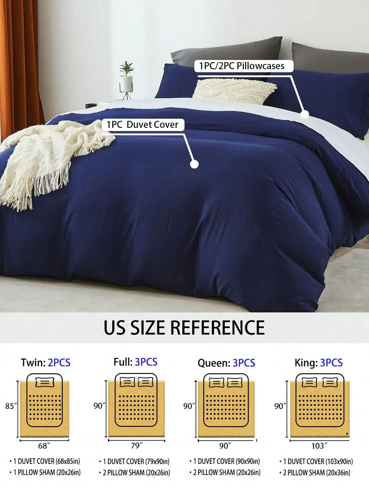2-3 Piece Summer Duvet Cover Set Without Filler With Pillowcases