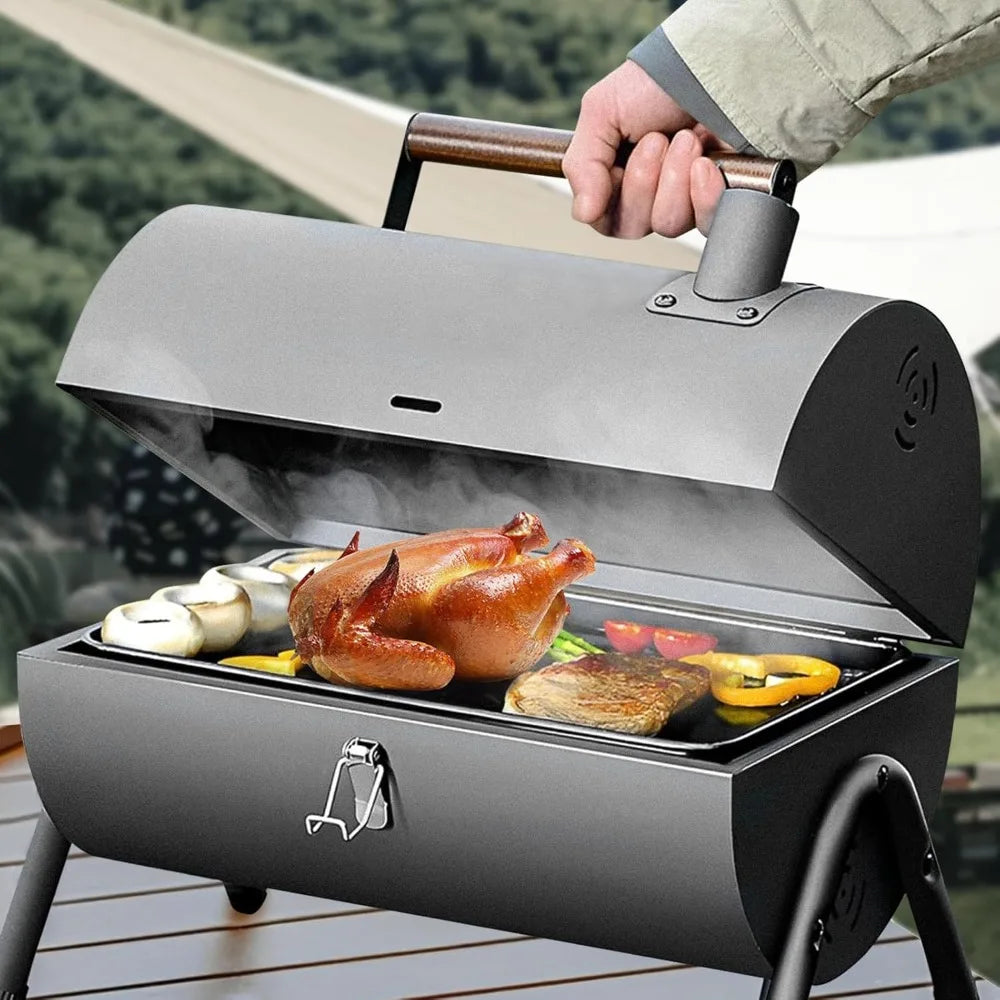 Compact Foldable Charcoal Grill Lightweight Outdoor BBQ Stove Dual Side Air Vents