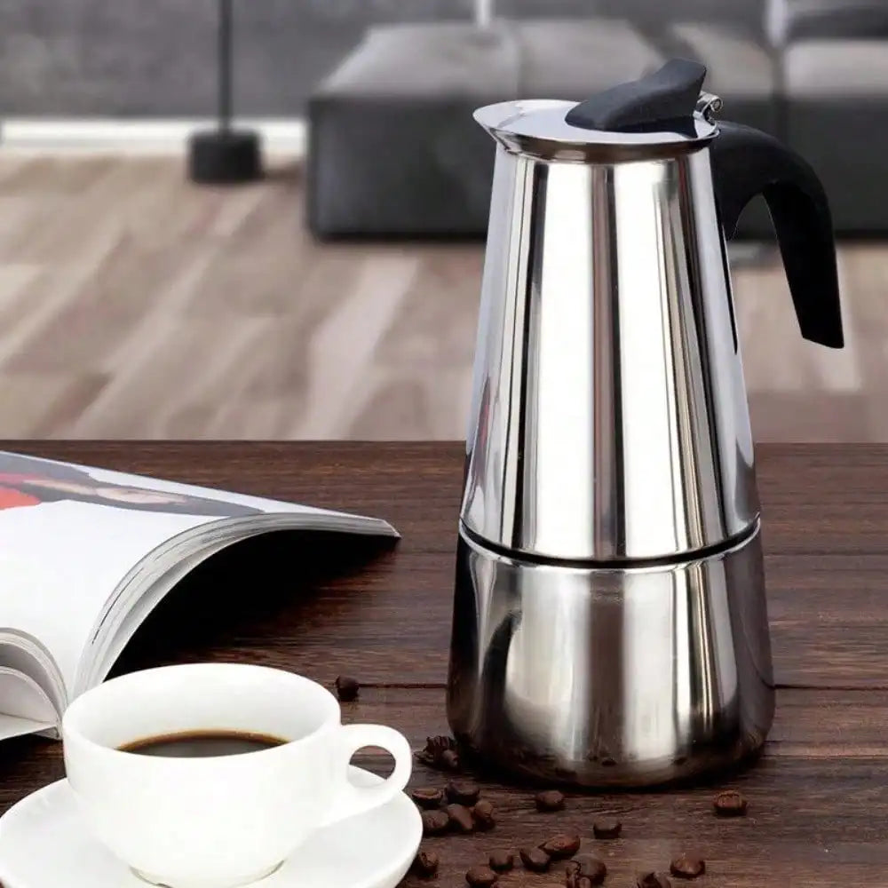 Stainless Steel Moka Pot and Espresso Maker for Home Use