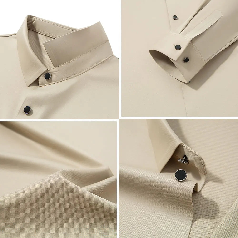 BROWON Mens Long Sleeve Formal Elegant Business Shirt