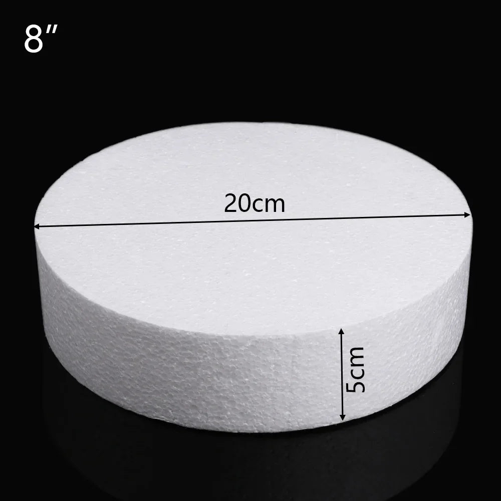 Cake Foam Mould Polystyrene Flower Decor Cake Dummy Practice Sugarcraft Lightweight Party DIY Decorations 4/6/8 Inch