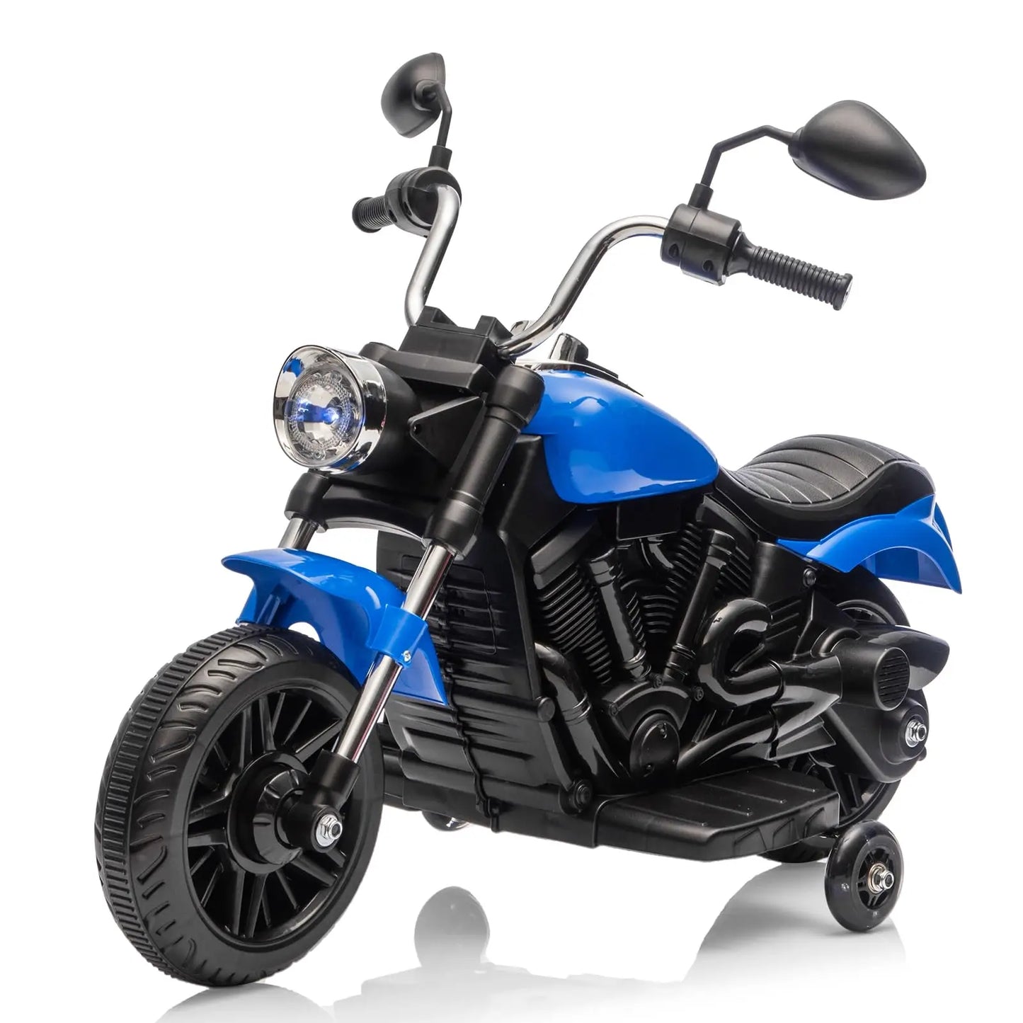 2-Wheel Kids Ride On Motorcycle 12V Battery Powered With Training Wheels Reverse Headlight Music Toddler Toy