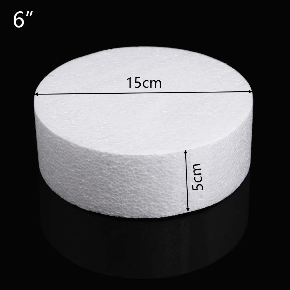 Cake Foam Mould Polystyrene Flower Decor Cake Dummy Practice Sugarcraft Lightweight Party DIY Decorations 4/6/8 Inch