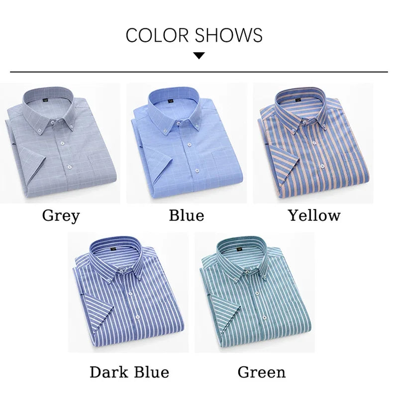 BROWON Men Premium Cotton Oxford Shirt Business Casual Fashion