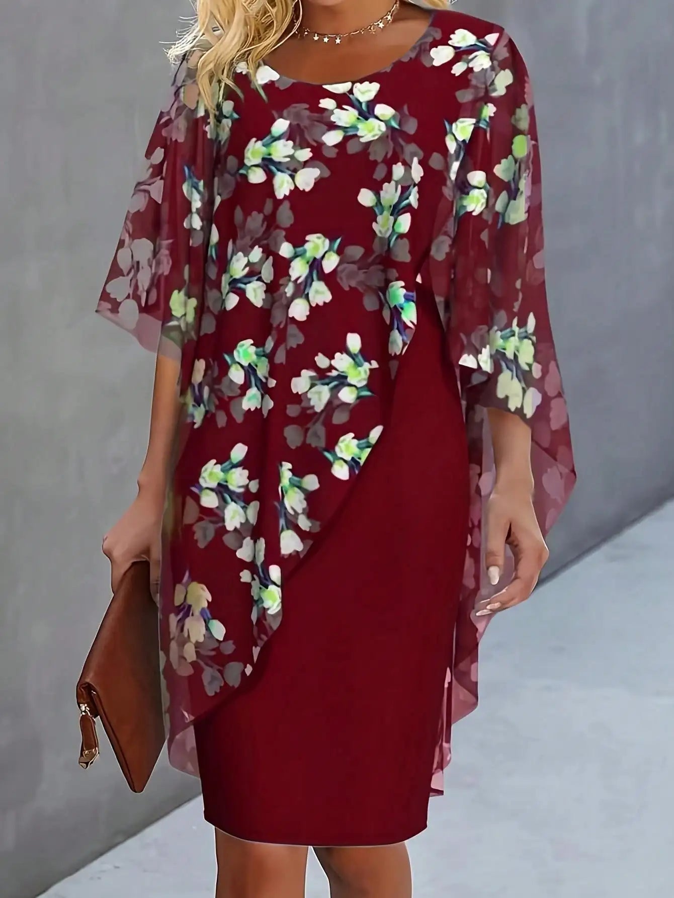 Chiffon Floral Print 2 In 1 Dress Casual Vacation Summer Elegant