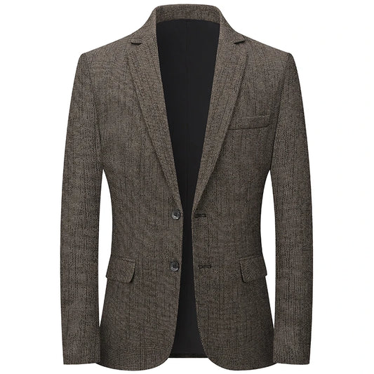 BROWON Brand Spring Autumn Forml Blazers for Men Slim Fit Two Button Fly Mens Suits Luxury Designer Wedding Coat Over Size