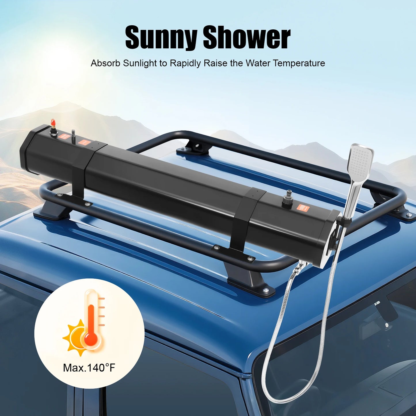 Portable Water Tank For Camping And Roof Rack Shower