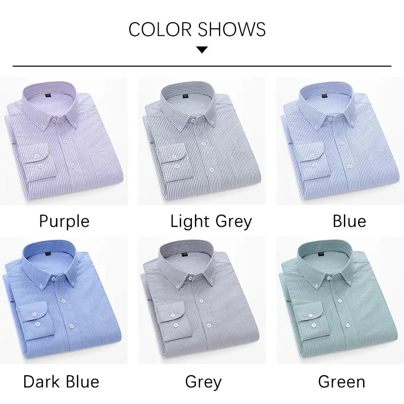 BROWON Brand Spring Autumn Casual Men Shirts Long Sleeve Business Oxford Cloth Work 100% Cotton Shirts Mens Moda Hombre 2026