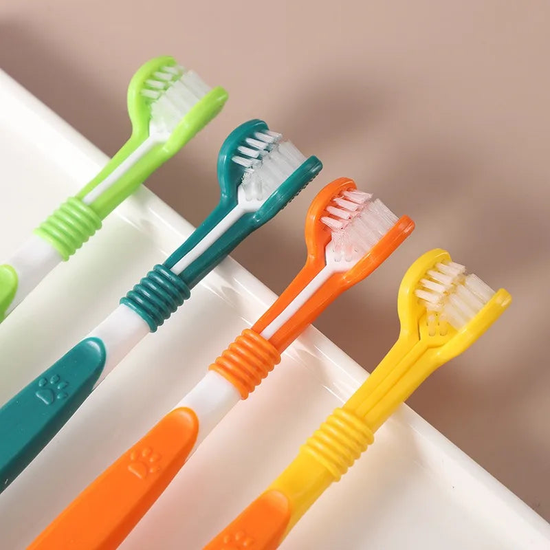 3 Sided Pet Toothbrush For Dogs And Cats Dental Care