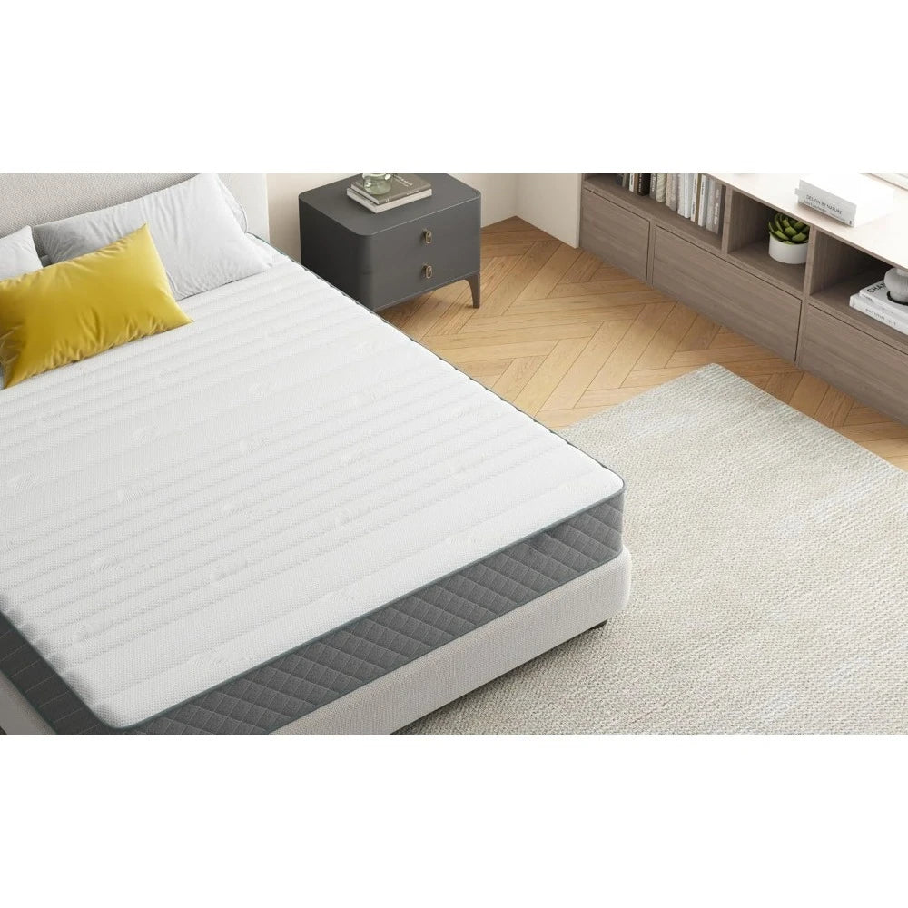 Firm Queen Mattress,10 Inch Hybrid Queen Size Mattress in a Box with Gel Memory Foam, Pocket Innerspring, Pressure, Customized