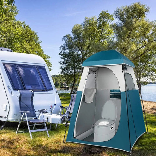 Portable Toilet | Indoor Outdoor Commode w/Detachable Inner Bucket & Removable Paper Holder, Lightweight & Compact