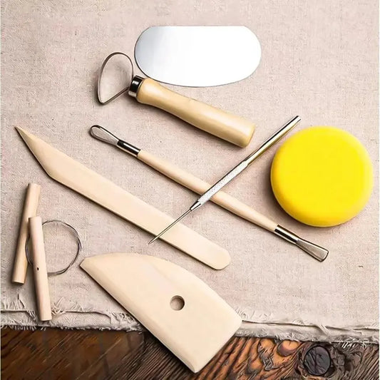 Clay Tools Set 8-Piece Wood Knife Pottery Carving Kit