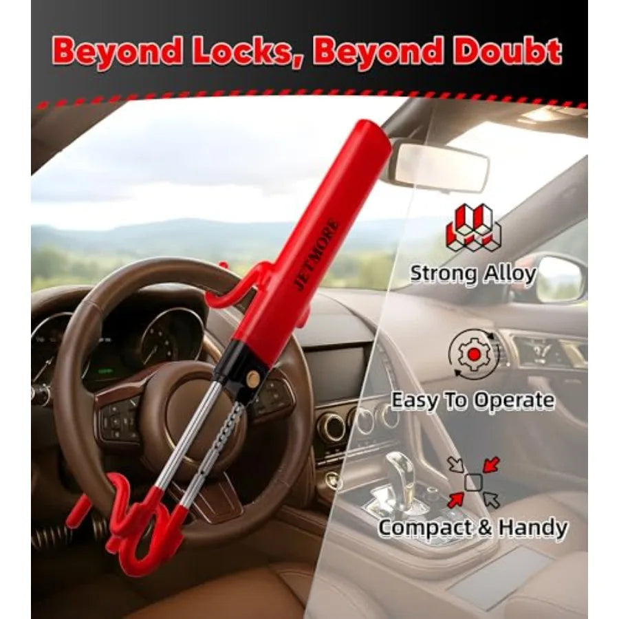 Car Steering Wheel Lock Anti-Theft Device, Wheel Locks for Cars, Dual Hooks, Car Lock Steering Wheel, Car Anti-Theft Device, Sa
