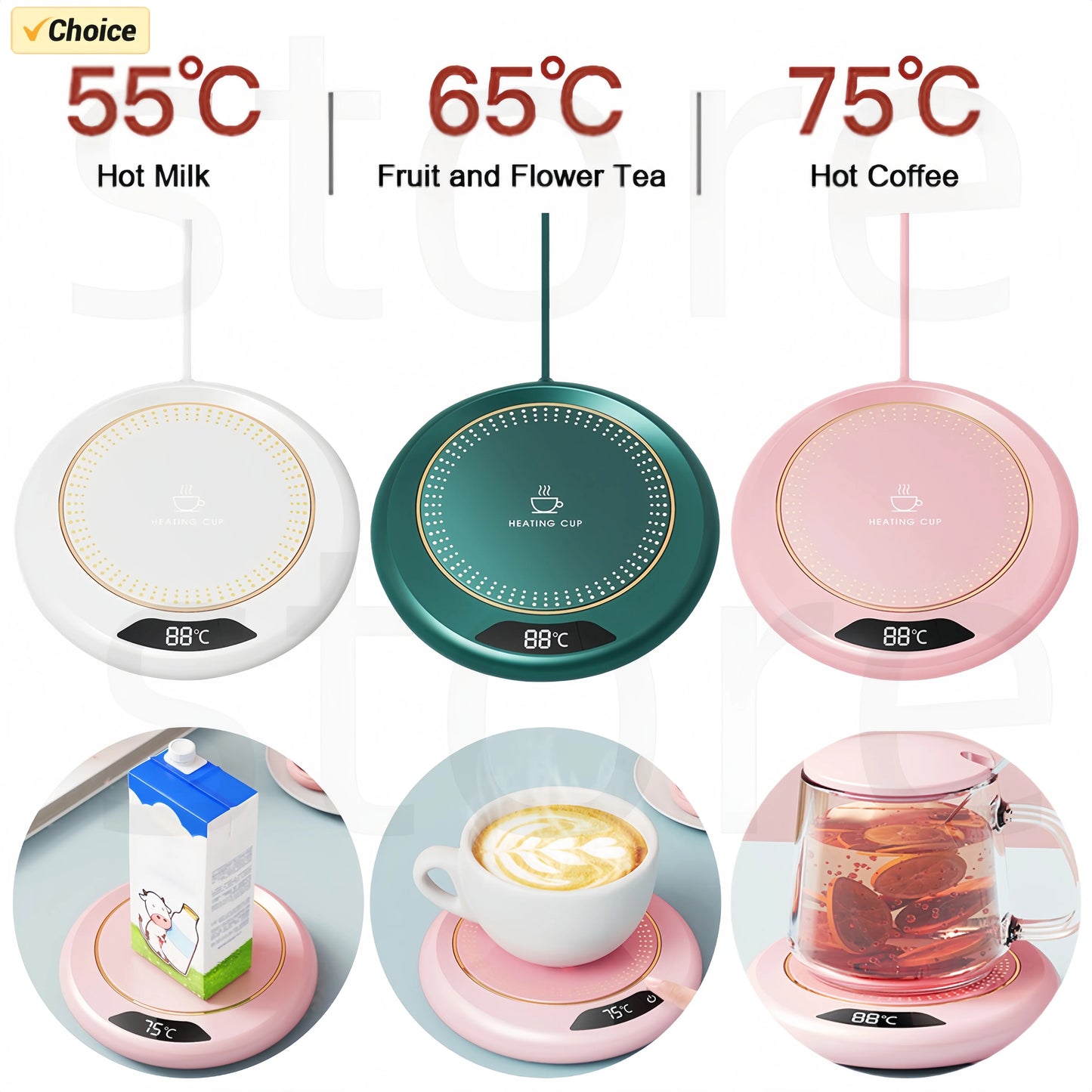 APWIKOGER USB Coffee Mug Warmer 3 Temperature Settings
