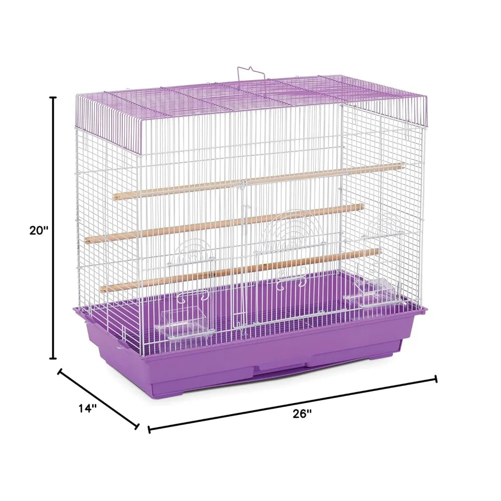Flight Cage for Small Birds Lilac White 26x14x22 Inches Spacious Wire Home