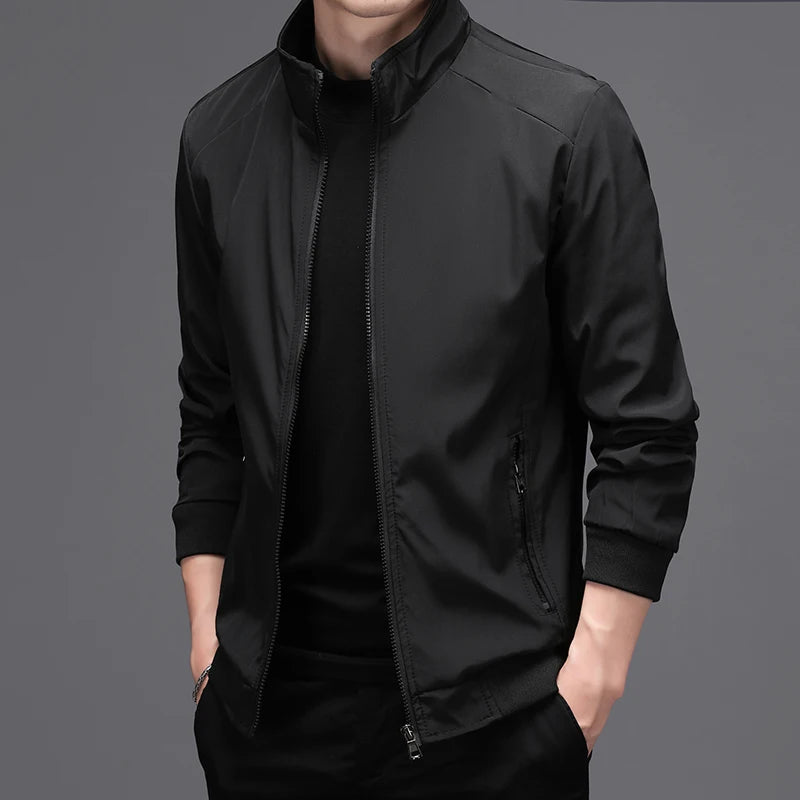 BROWON Fashion Jacket Men Autumn New Korean Mens Coats Stand Collar Casual Jacket Youth Trend Jackets for Men Plus Size M-5XL
