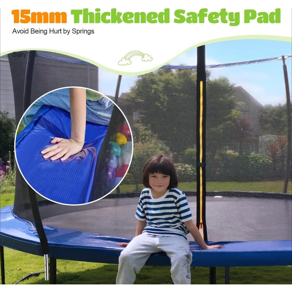 14FT Yard Outdoor Trampoline, 1200LBS Capacity for Kids & Adults, Heavy Duty Recreational Trampoline, Customized