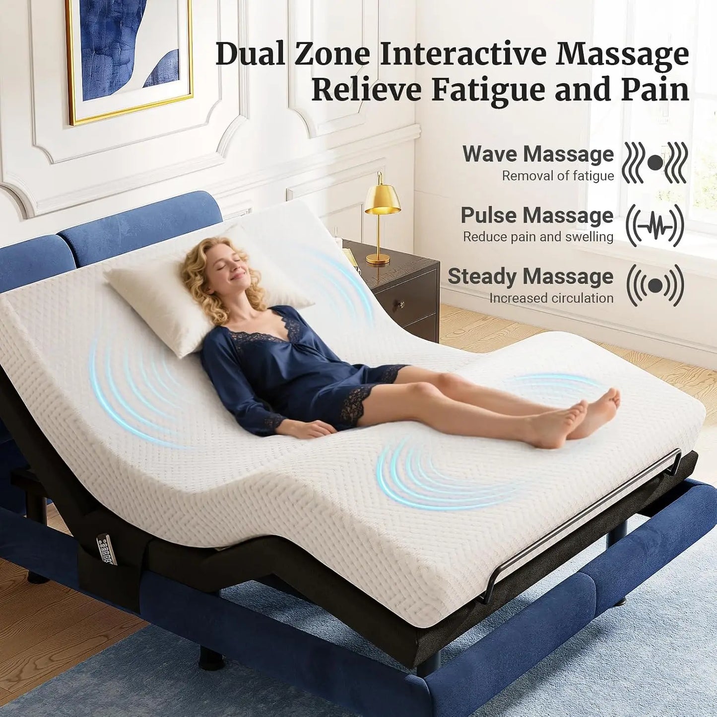 Queen T600 Adjustable Electric Bed Frame, Zero Gravity, Massage, Remote & Dual Side USB Ports, Customized